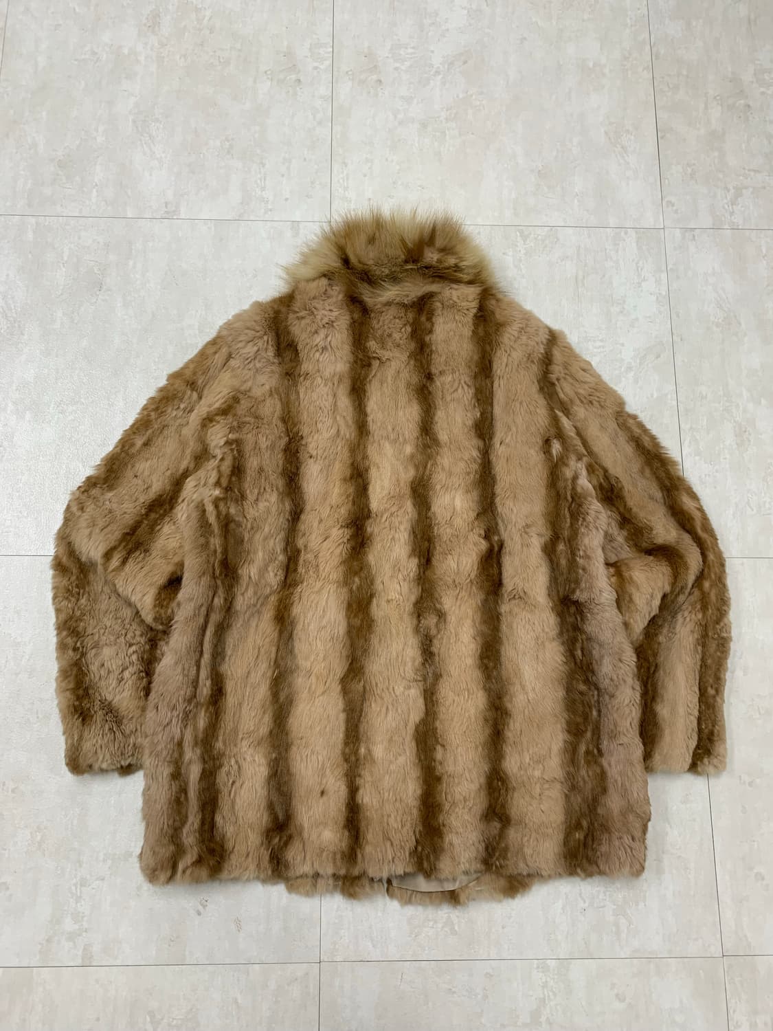 브라운 스트라이프 퍼 자켓 #01 상품이미지6