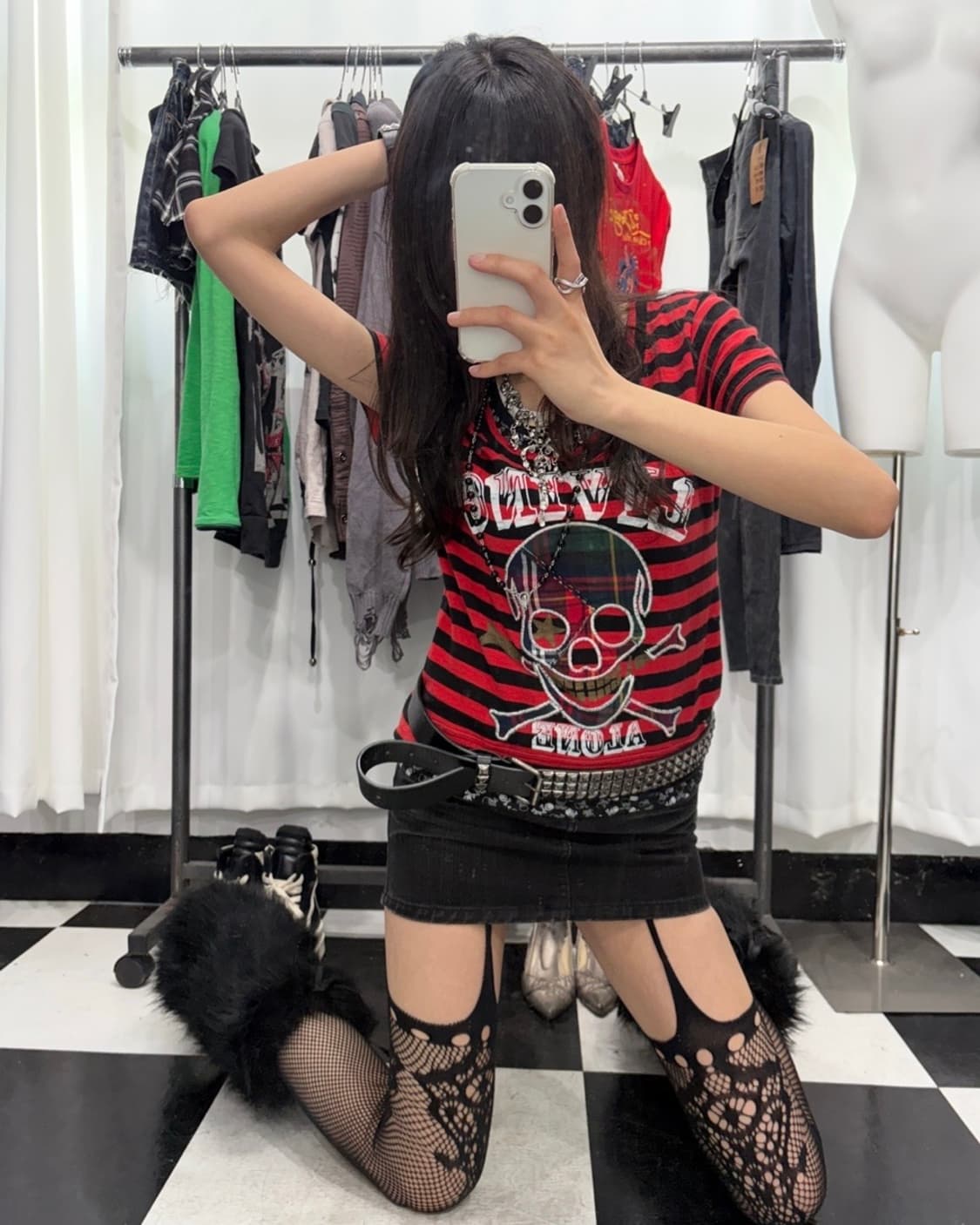 🎸레드 스트라이프 펑크 티셔츠🎸 상품이미지2