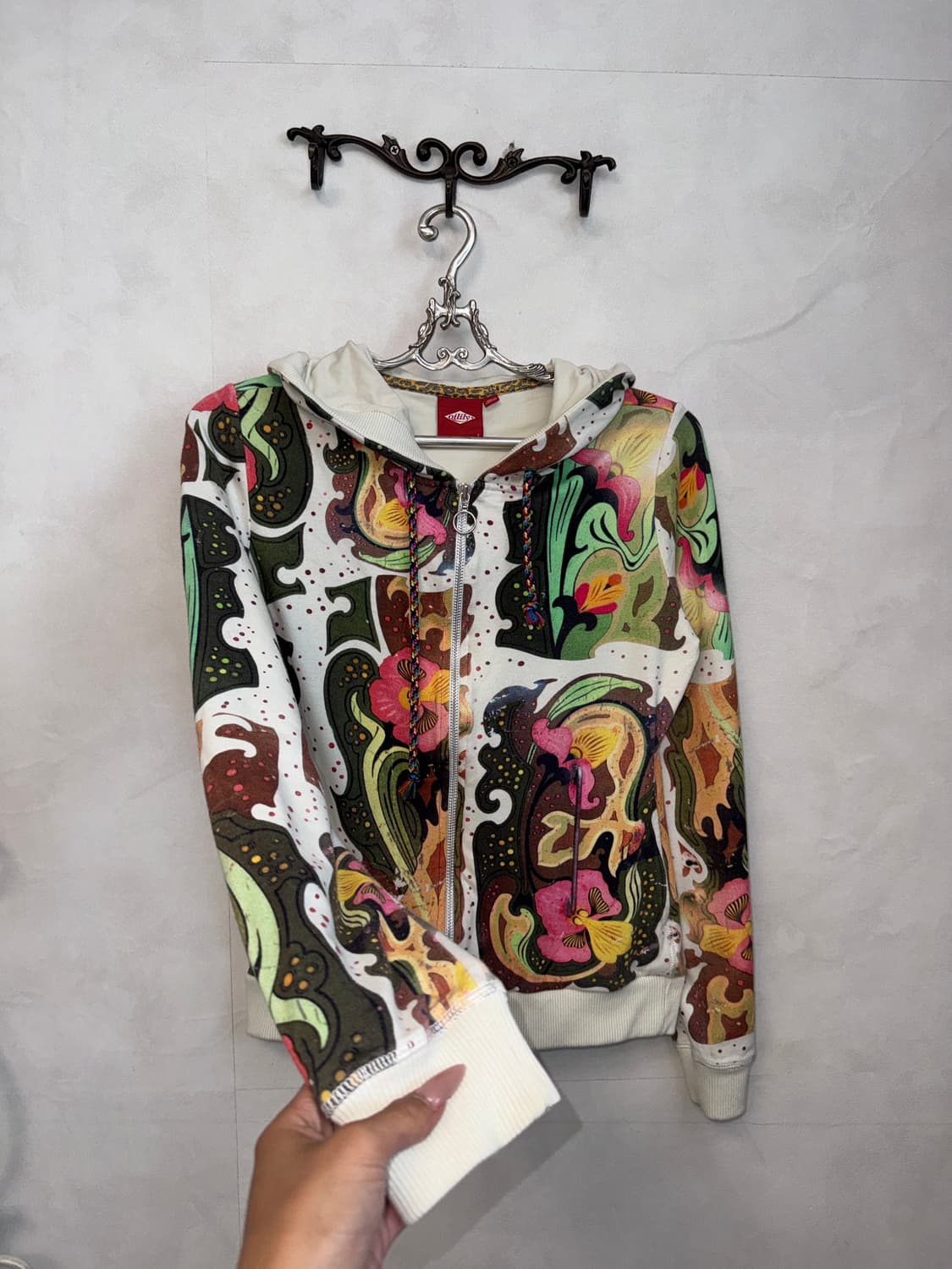 Oilily oriental geometric flower 후드집업 상품이미지2