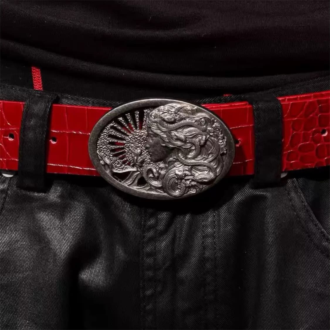 RED 메두사 빈티지무드 버클 레더 벨트  상품이미지6