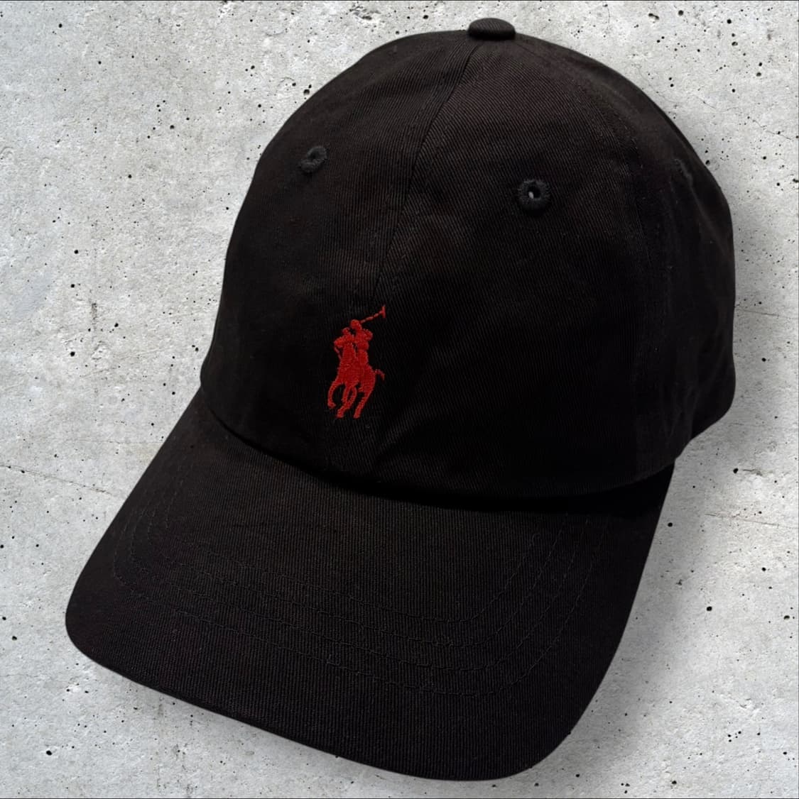 폴로 랄프로렌 레드 포니 블랙 볼캡 모자 상품이미지1
