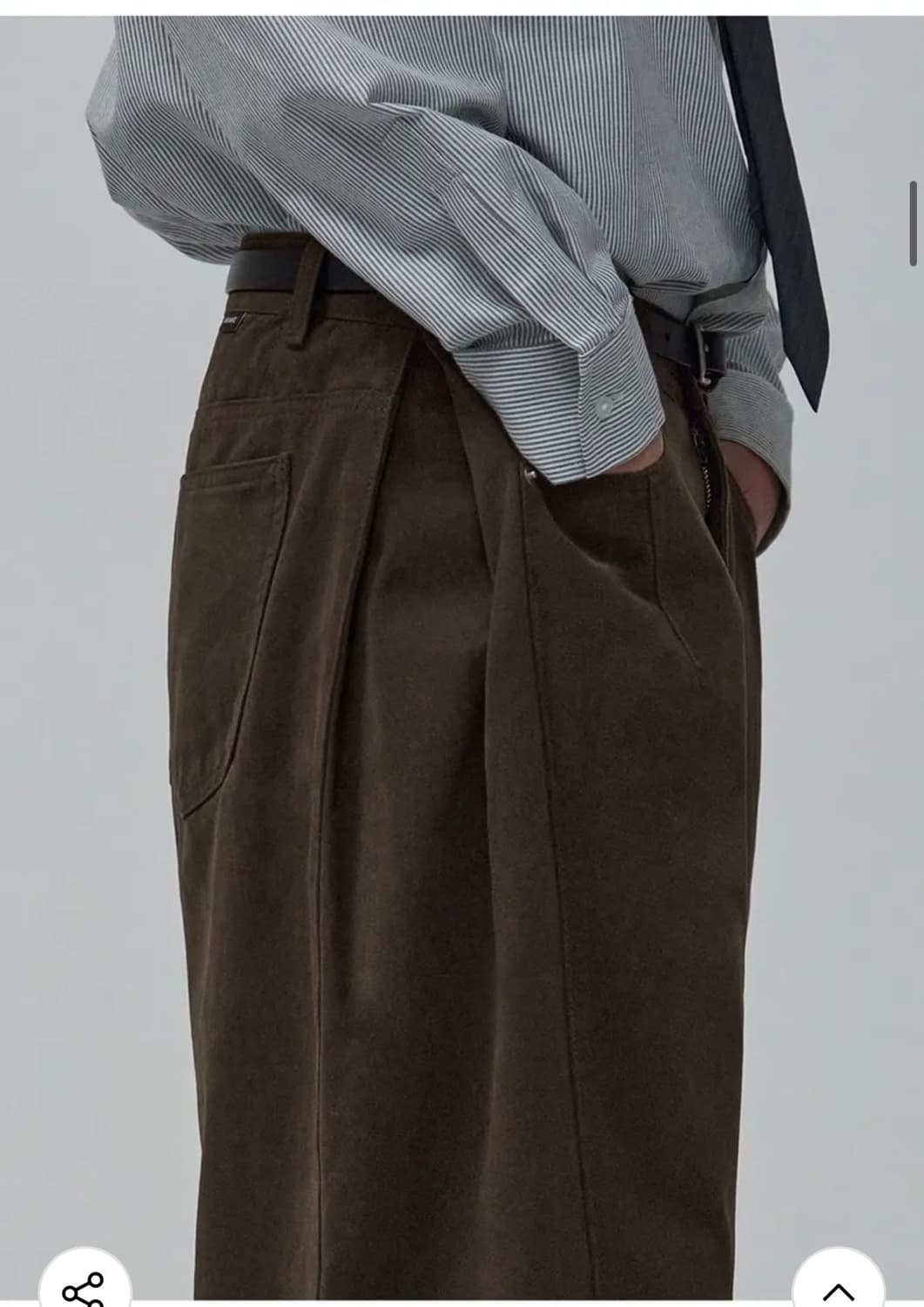 (새상품) 아워데이즈 사이드 턱 워시드 코튼 치노 팬츠 [BROWN] 상품이미지6