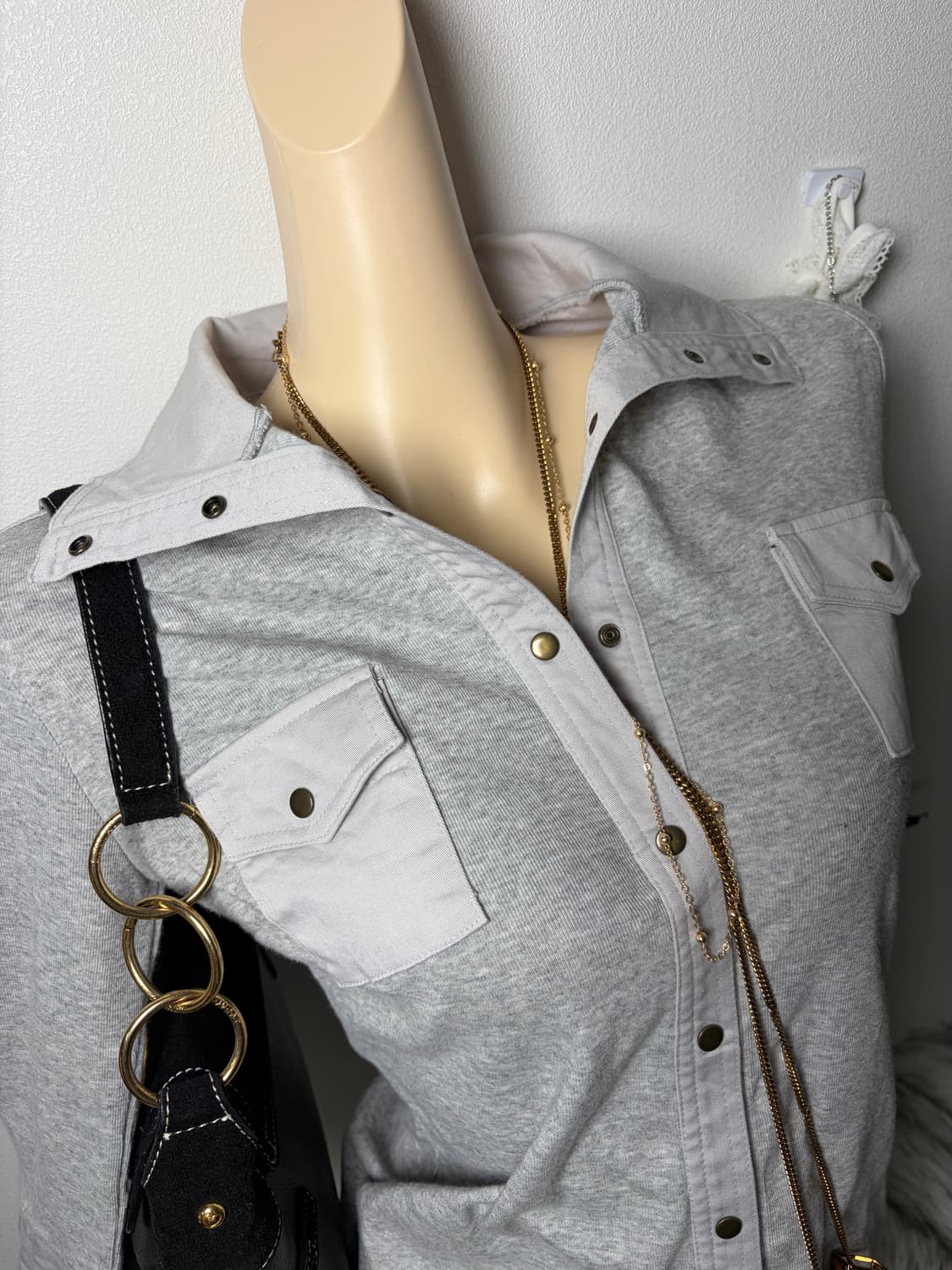 Y2k 버튼 긴팔 탑 상품이미지4