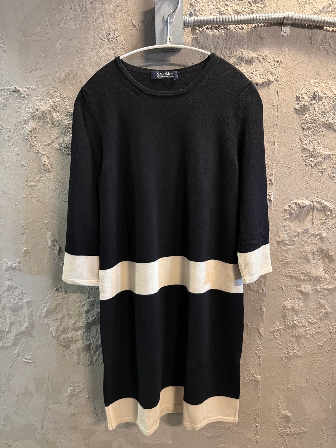S MaxMara 니트 원피스 블랙 화이트 S  상품이미지1