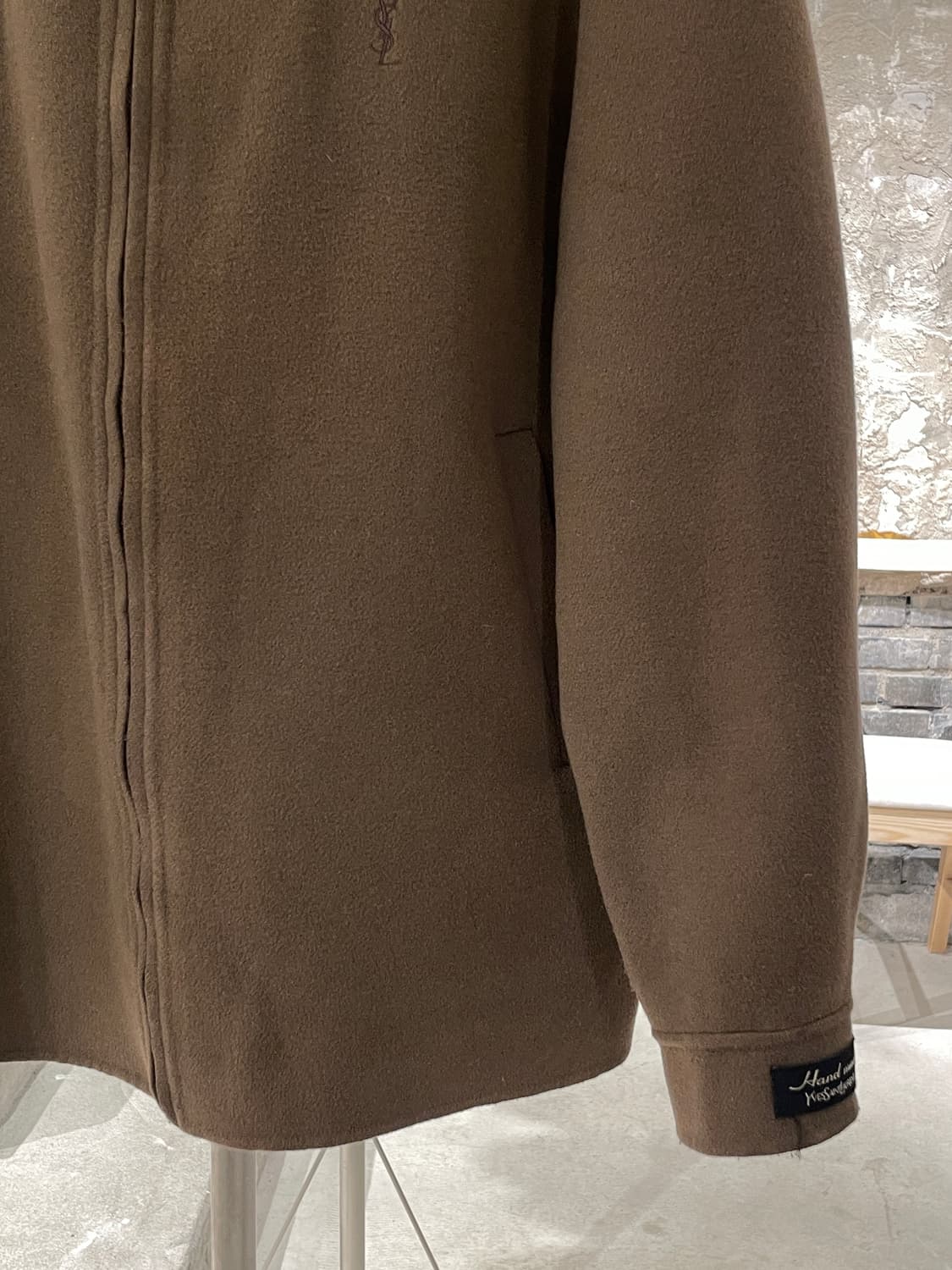 이브 생로랑 뿌르 옴므 브라운 핸드 메이드 울 집업 자켓 상품이미지5