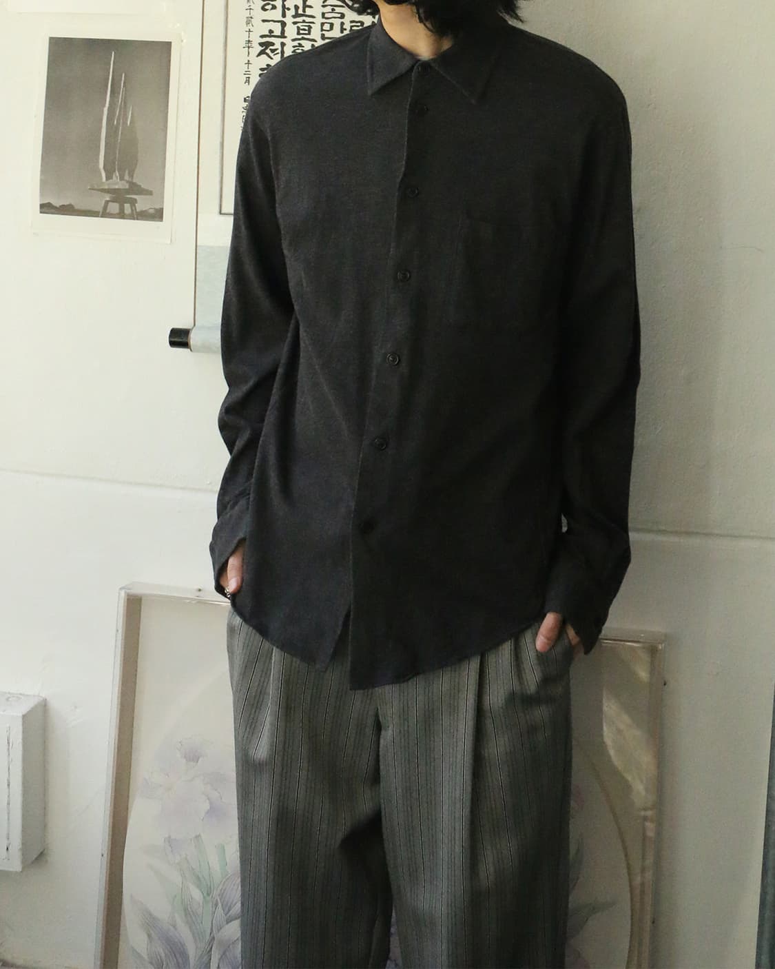 요지 야마모토 커스텀 디 옴므 코튼 니트 셔츠  상품이미지3