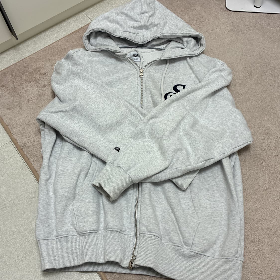 스컬프터 후드집업 화이트 멜란지 M 상품이미지1