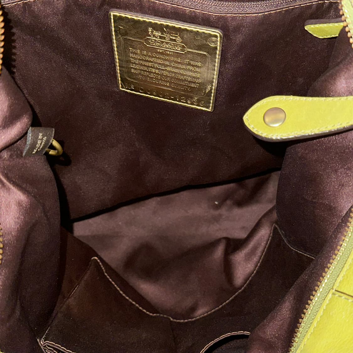 코치 Coach 토트백 숄더백 빈티지 라임 그린 브라운 y2k 두쫀쿠 상품이미지7