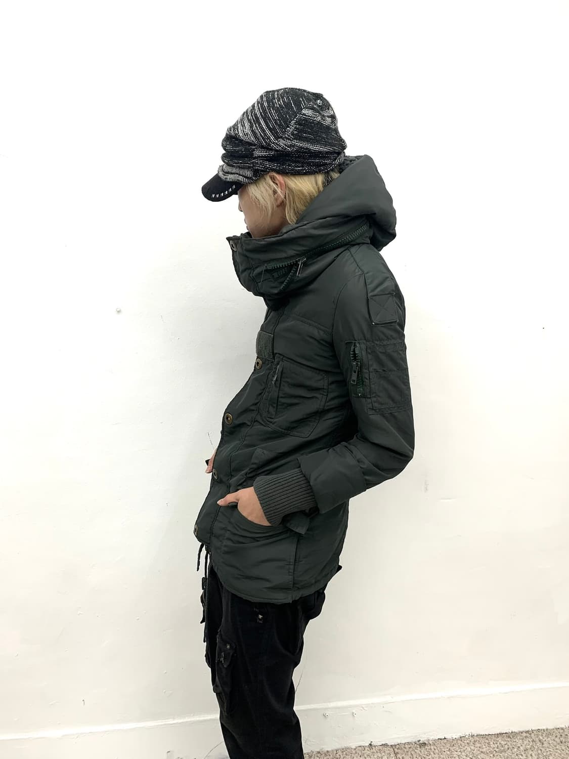 Sly khaki bono high-neck strap coat  상품이미지2
