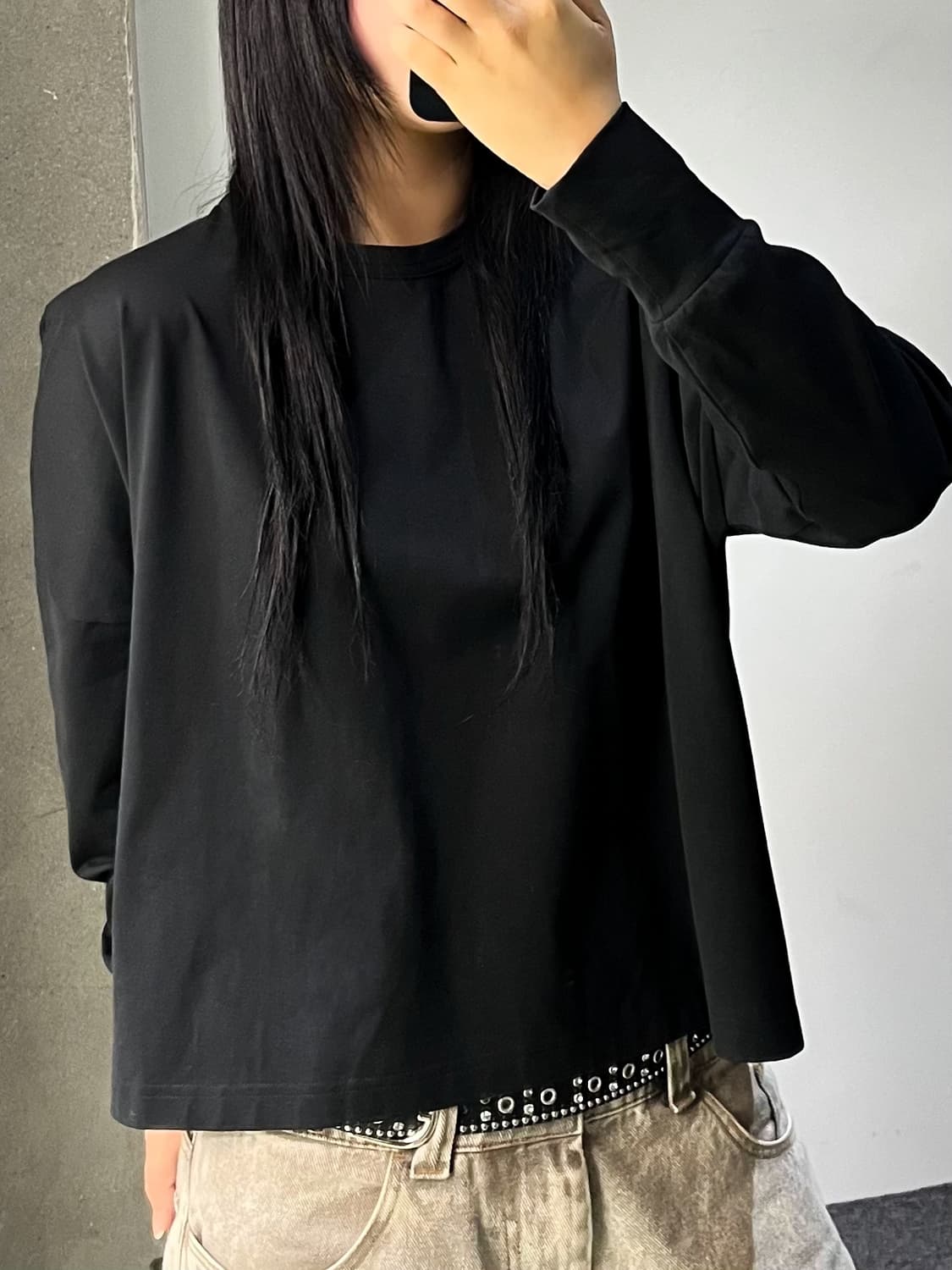 스튜디오 니콜슨 블랙 루프 롱슬리브 티셔츠 상품이미지2