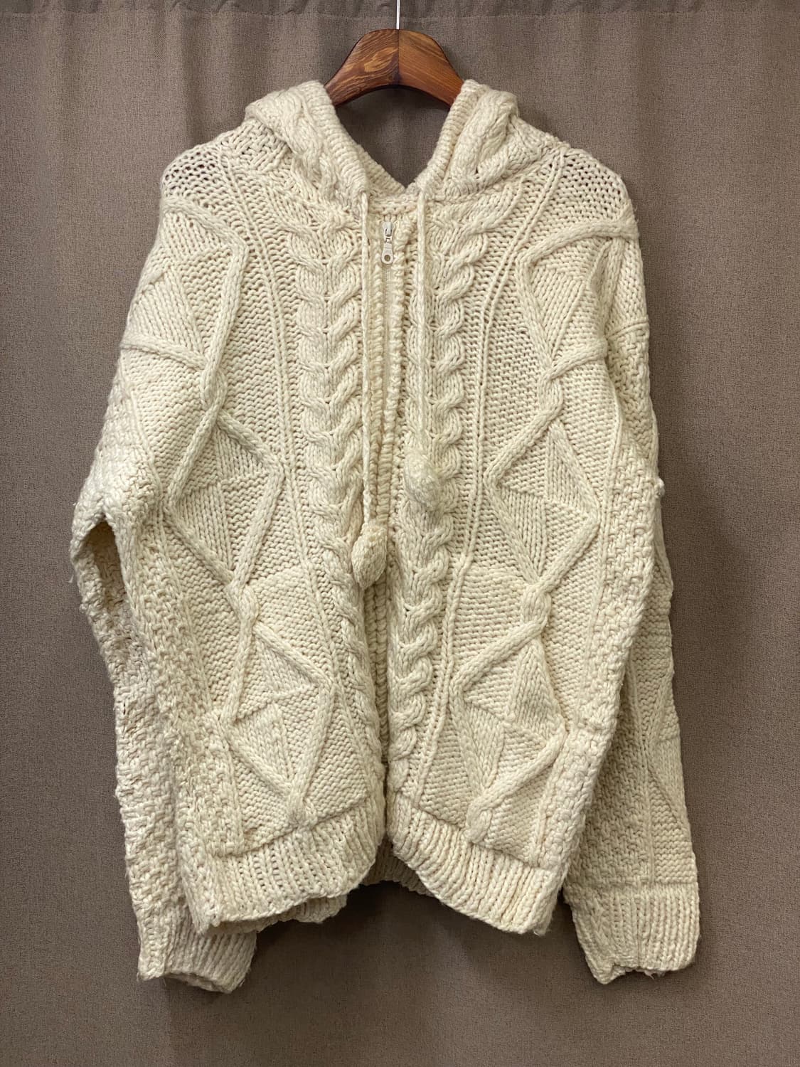 빈티지 헤비 니트 후드 집업  상품이미지1