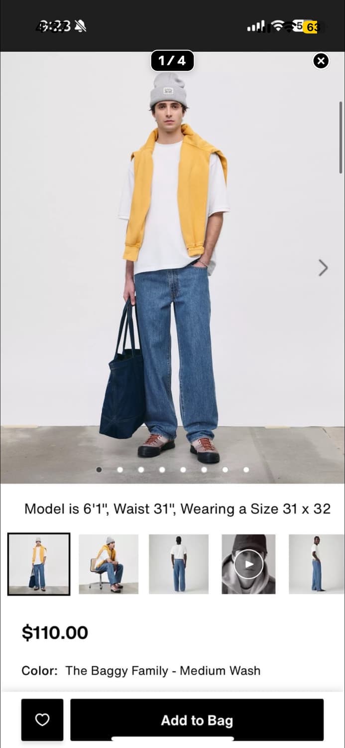 리바이스 578 배기 진청 32 상품이미지1