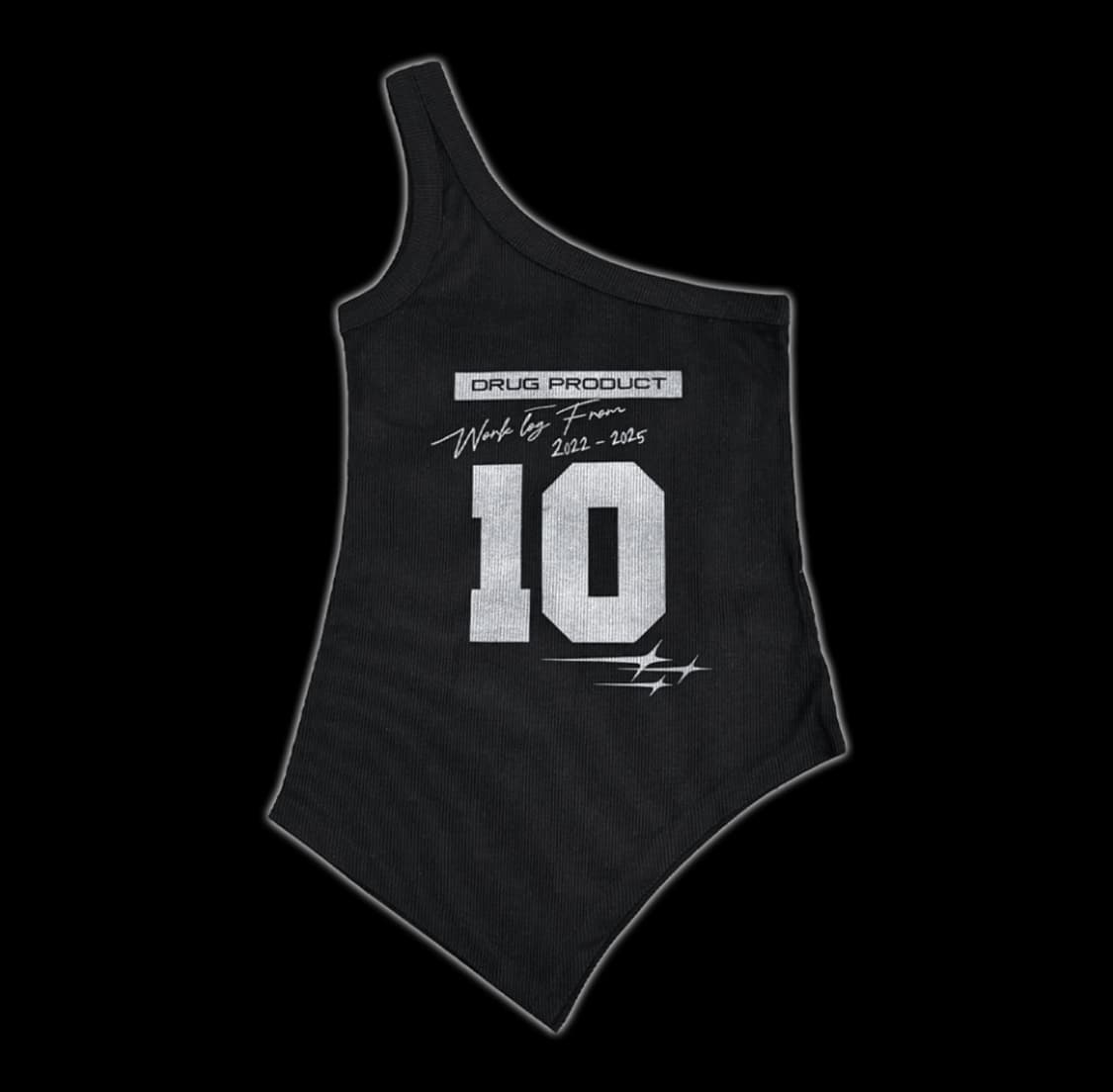 드러그 프로덕트 원숄더 슬리브리스 민소매 탑 블랙 상품이미지3