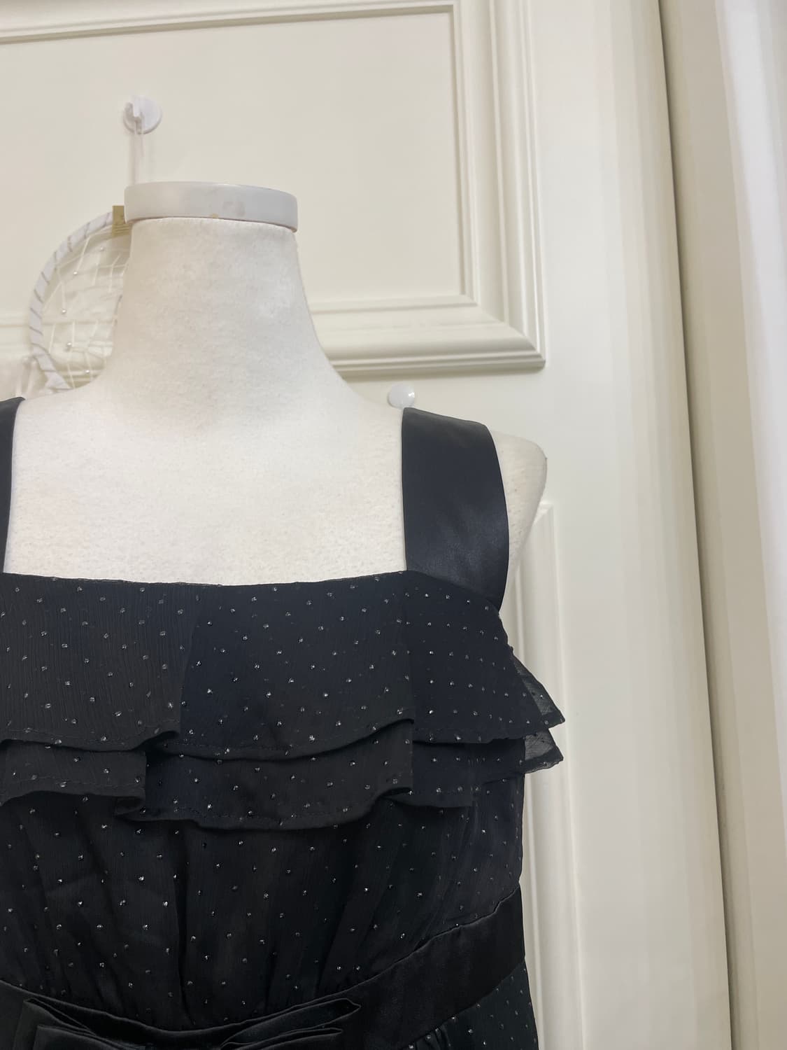 black twinkle dot ruffle bow cute opc 상품이미지7