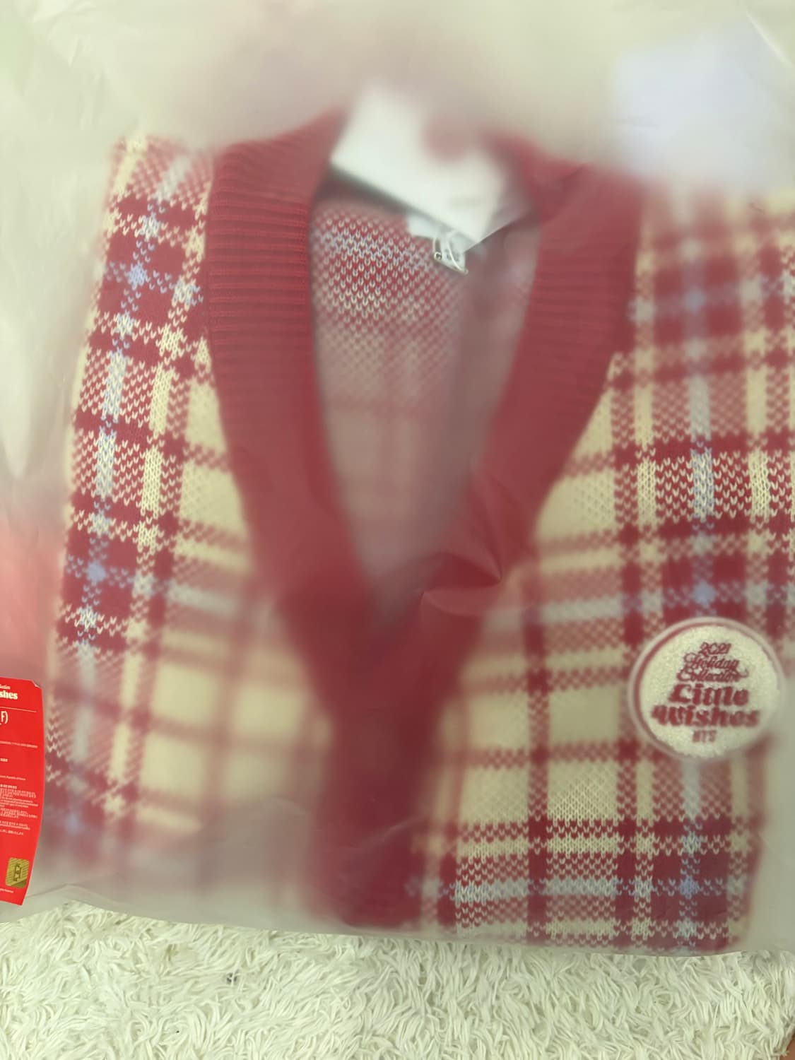 BTS Little Wishes 체크 가디건 (RD_F) 방탄소년단 상품이미지1