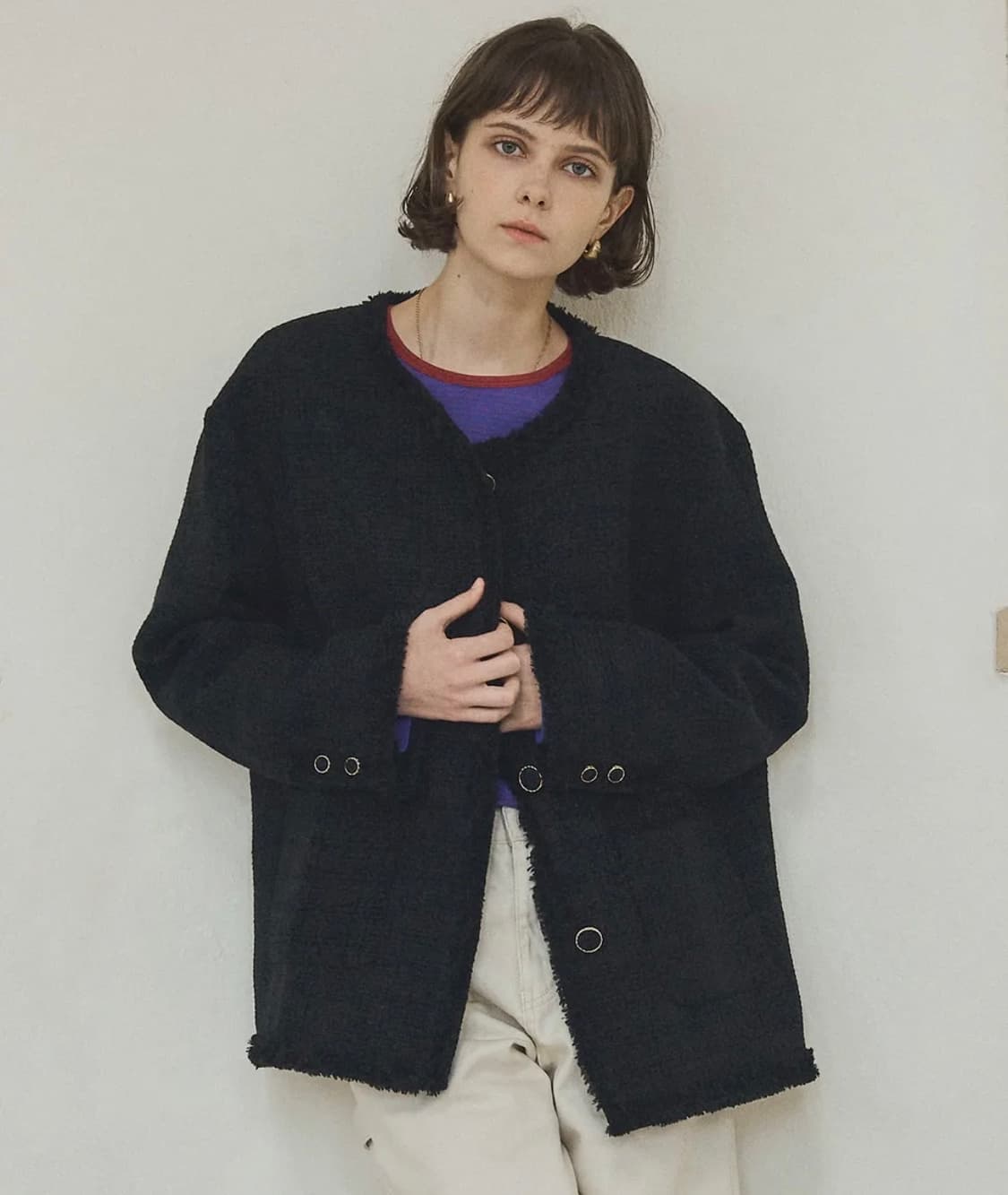 반원아틀리에 트위드 자켓 블랙  상품이미지1