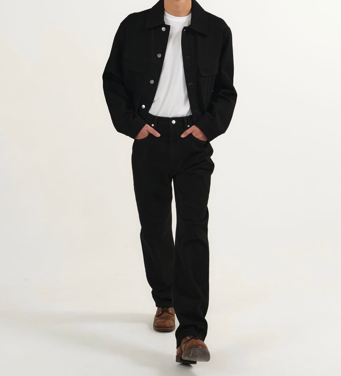 플랙 블랙 데님 팬츠 상품이미지1