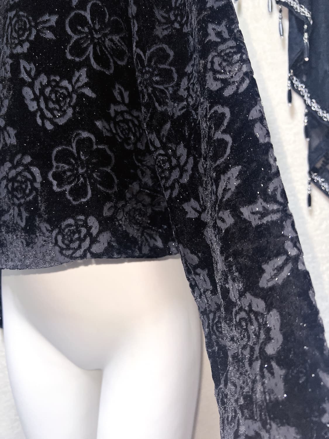 로맨틱고딕 오리엔탈 고스로리 펑크 플라워패턴 글리터 벨벳블라우스 페어리 상품이미지4