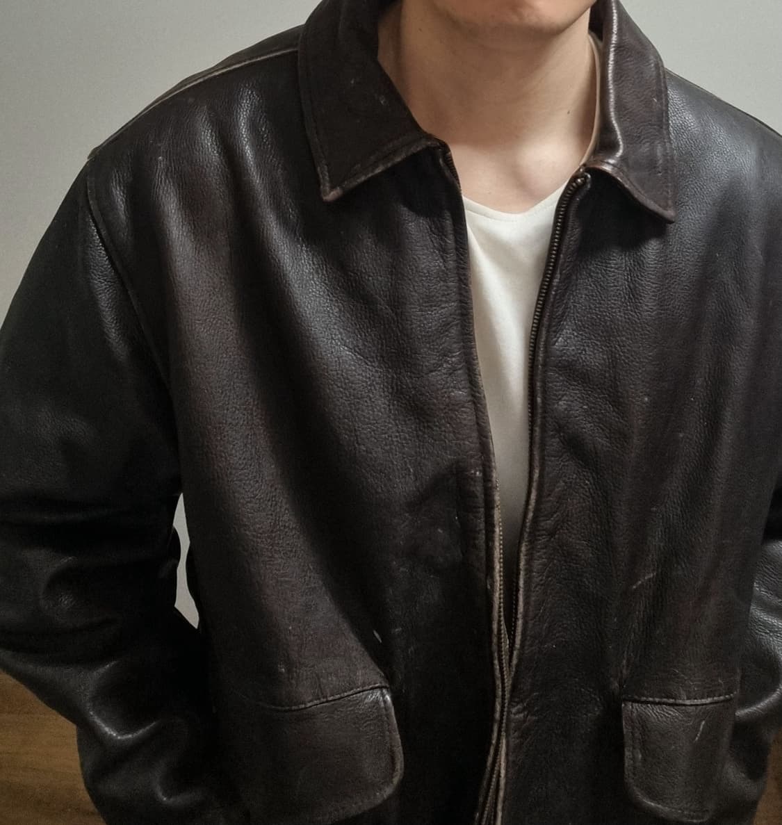 올드갭 레더 브라운 레더 자켓L 상품이미지7