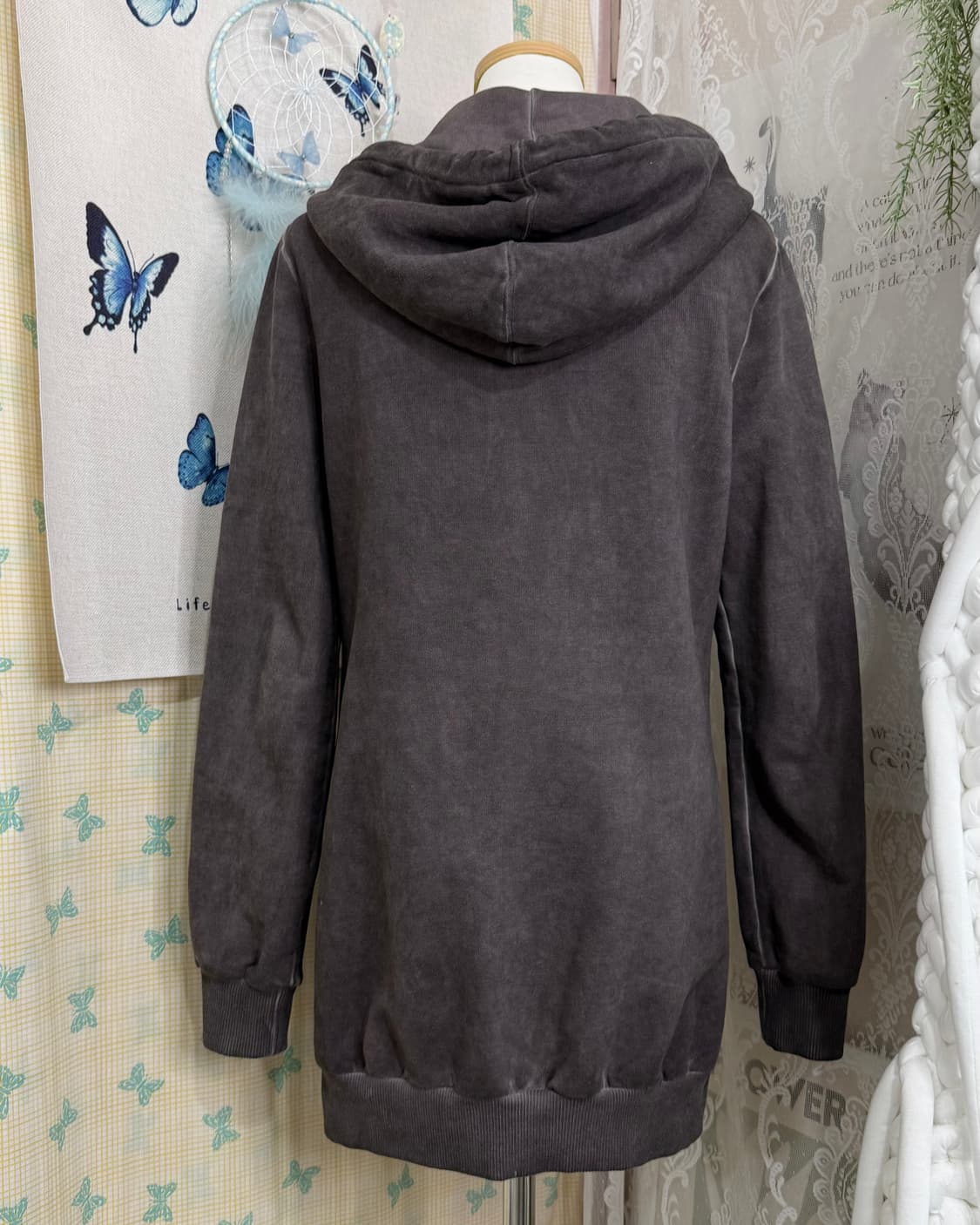 브라운 피그먼트 후드 가디건 원피스 상품이미지9