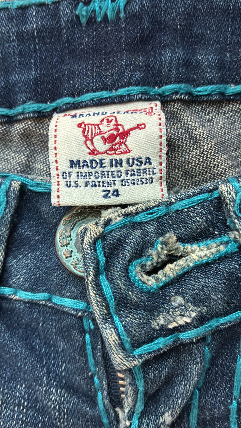 트루릴리젼 터콰이즈 스티치 부츠컷 데님 상품이미지2