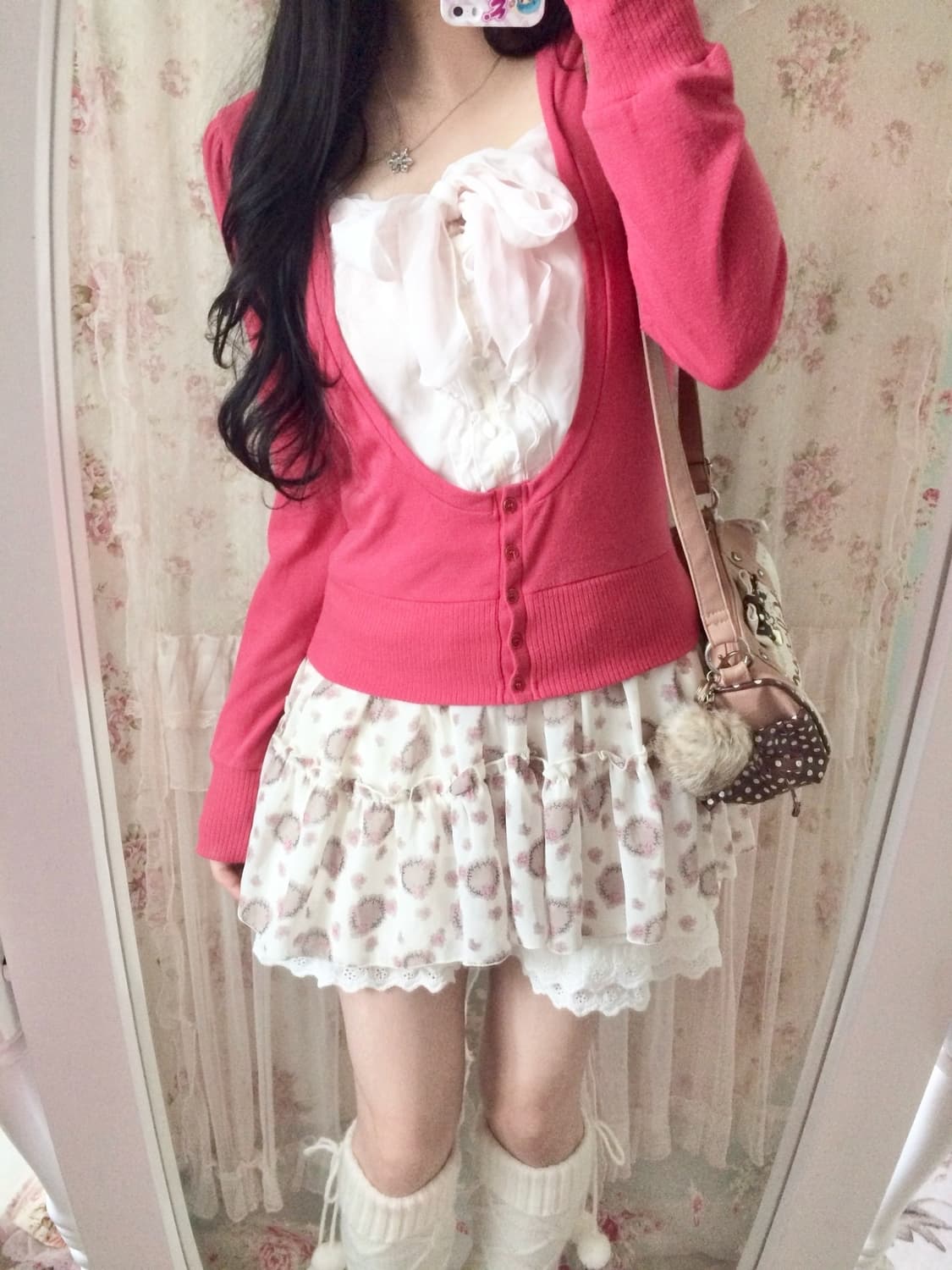 Vintage Bye Bye pink blouse layered milk 상품이미지2