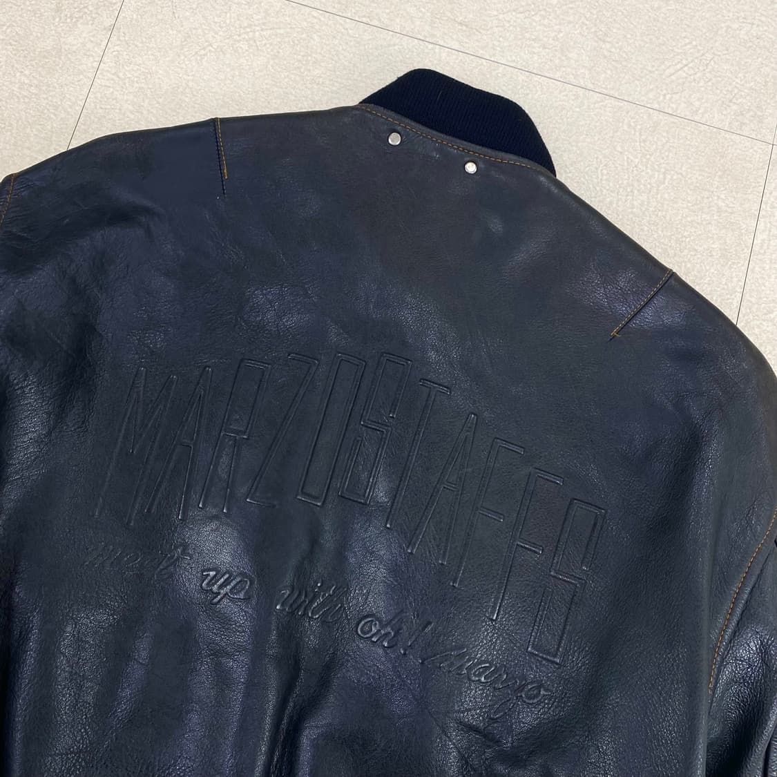  마르조 빈티지 소가죽 레더 플라이트 A-2 봄버 자켓 (100)  ﻿ 상품이미지4