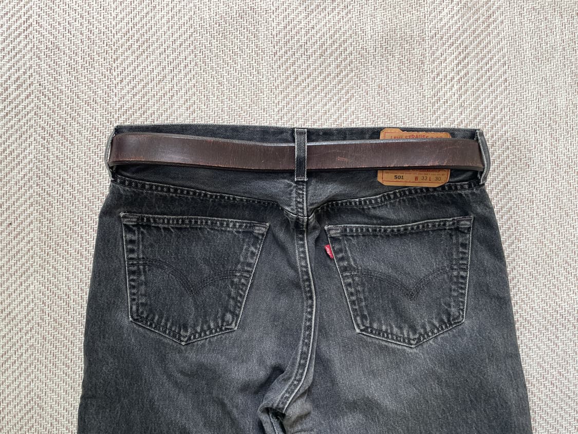 빈티지 Saddle Leather 브라운 레더 벨트 상품이미지3