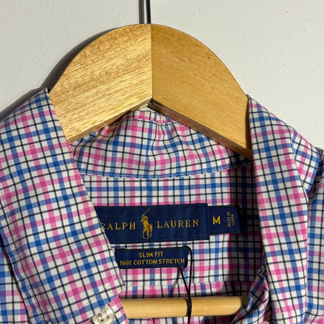 랄프로렌 빈티지 핑크 블루 체크 셔츠 (무료배송) 상품이미지2
