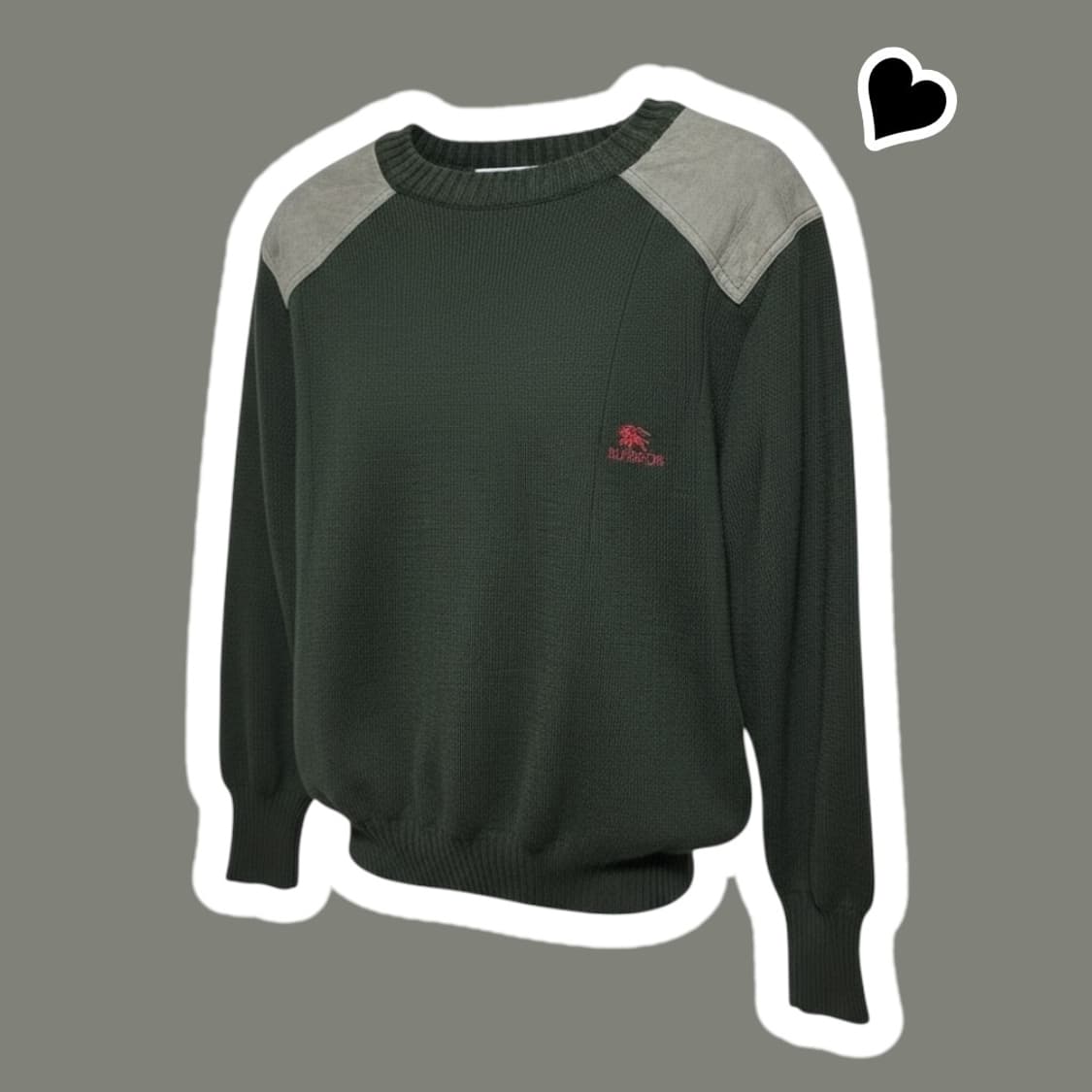 정품 버버리 딥그린 코만도 패치 니트 상품이미지1