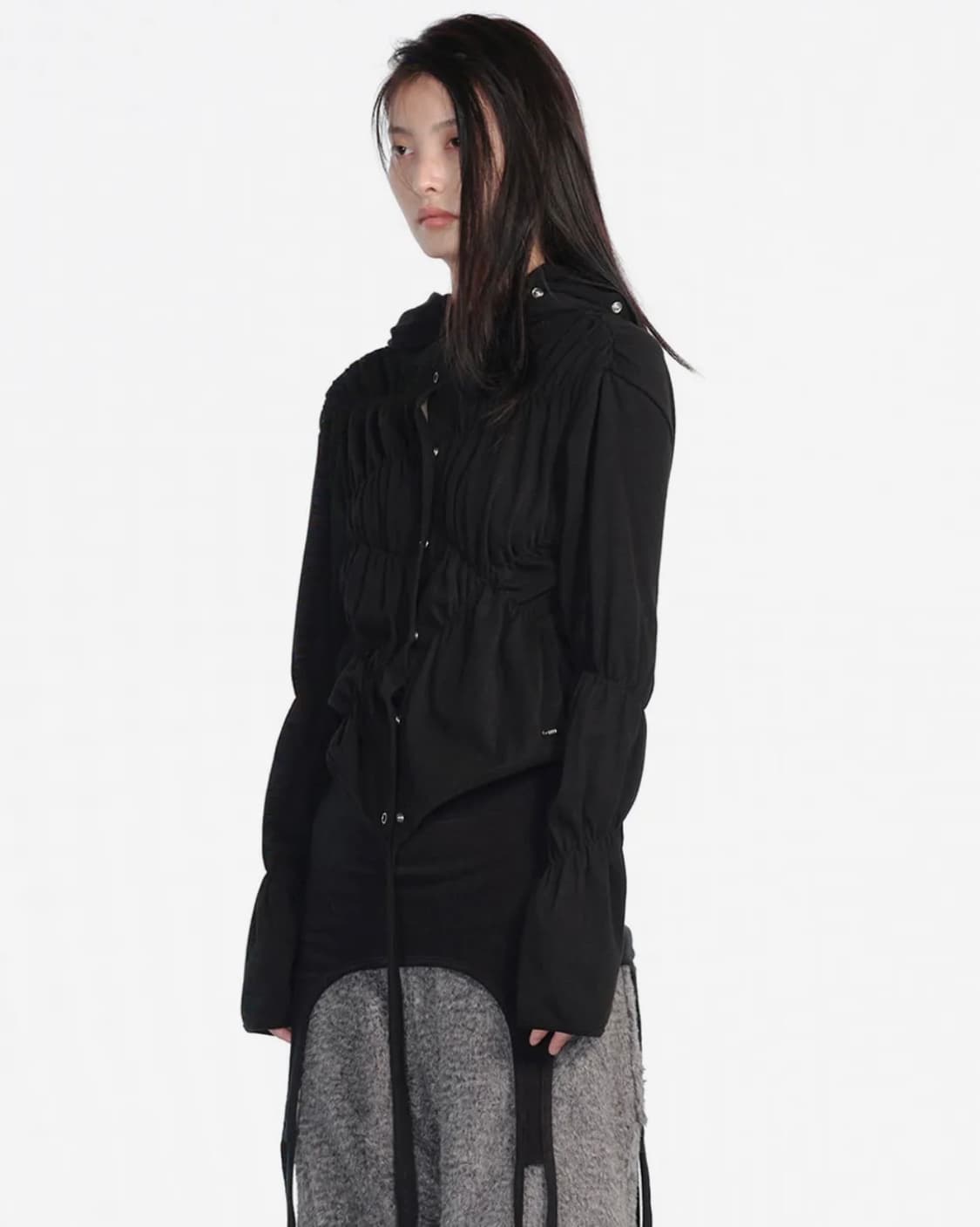 세릭 셔링 후드 가디건 상품이미지2