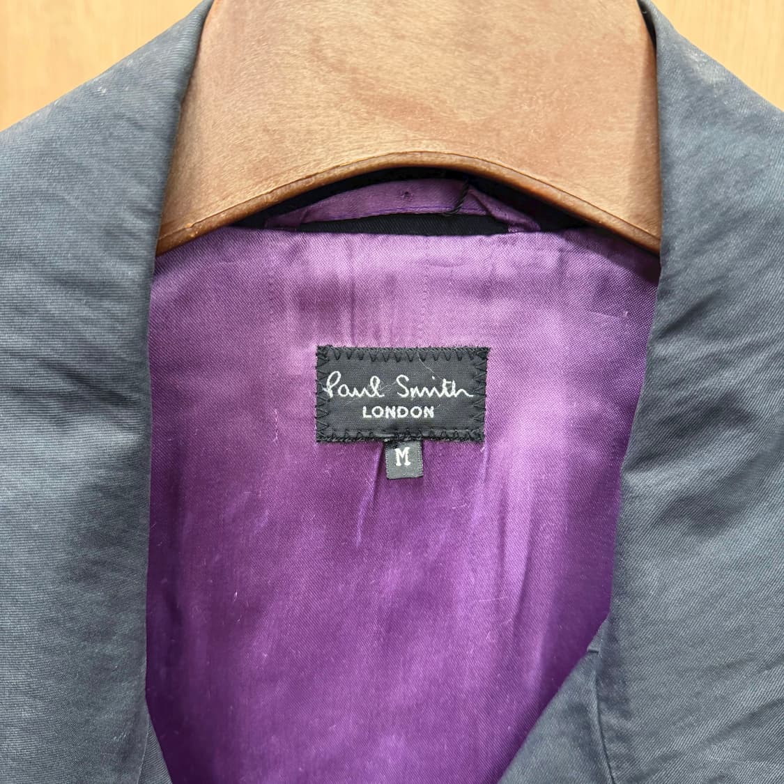 폴스미스 런던 더블 브레스트 트렌치 코트 퍼플 안감 디테일 다크 네이비 상품이미지6