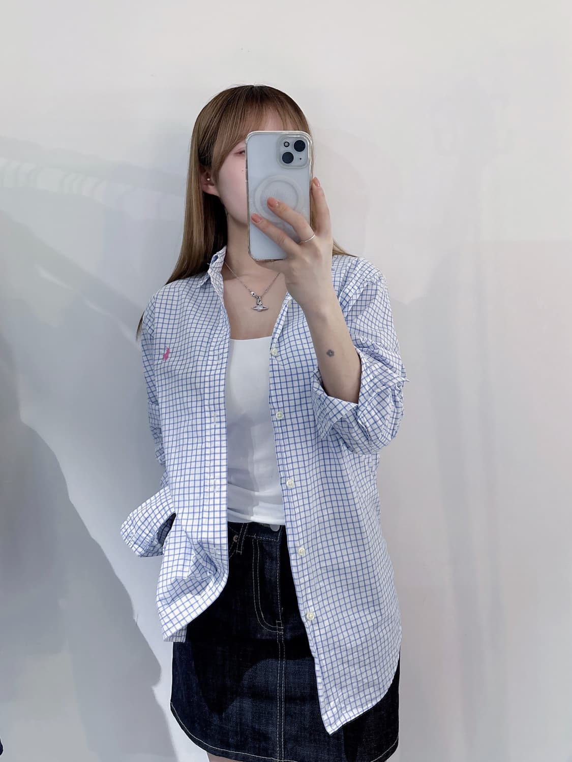 폴로랄프로렌 핑크포니 체크 셔츠 상품이미지2