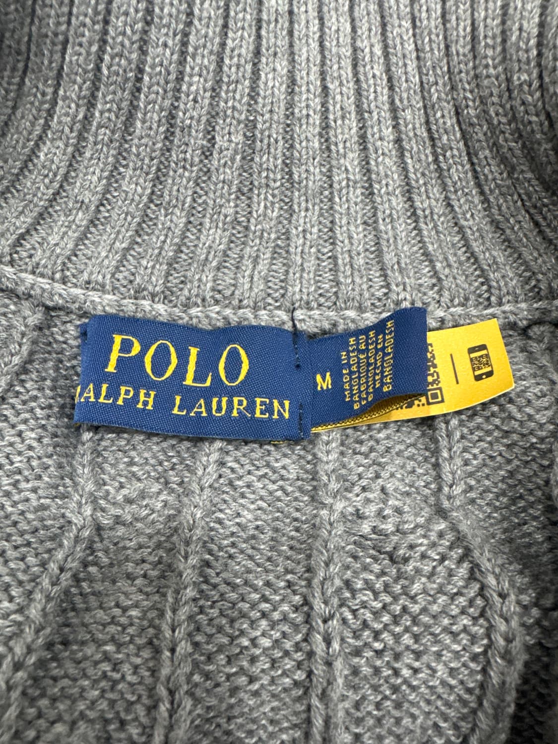 폴로 꽈배기 니트 풀집업(M) 상품이미지2