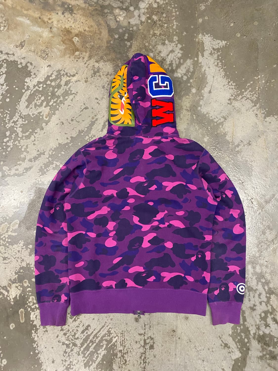 베이프 국내매장판 샤크후드 퍼플카모 L  상품이미지2