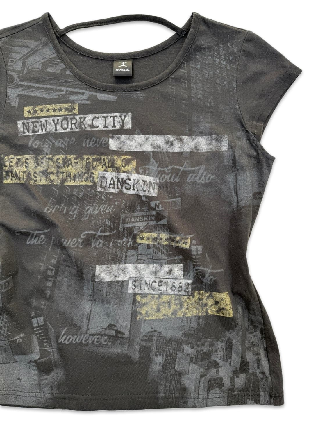 빈티지 레터링 슬림핏 캡소매 반팔티 상품이미지2