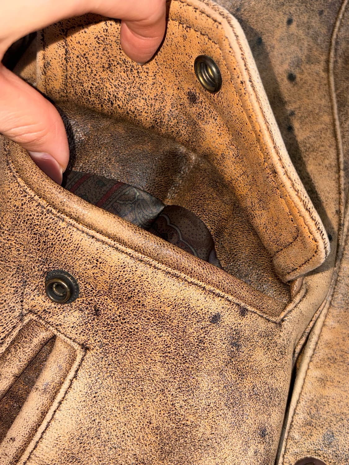 유럽 빈티지 가죽 봄버 자켓 상품이미지4