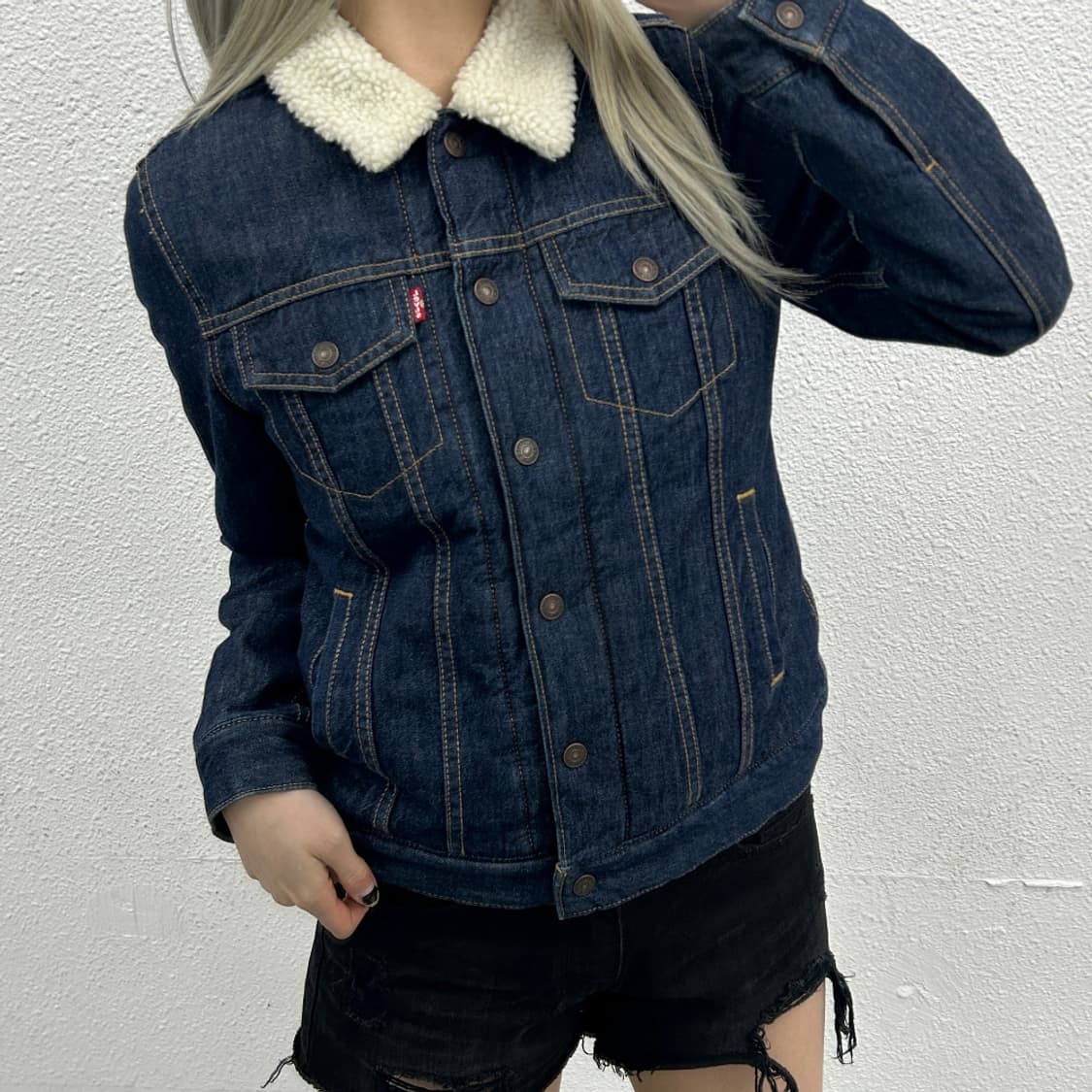 리바이스 뽀글이 카라 데님 자켓 S 상품이미지1