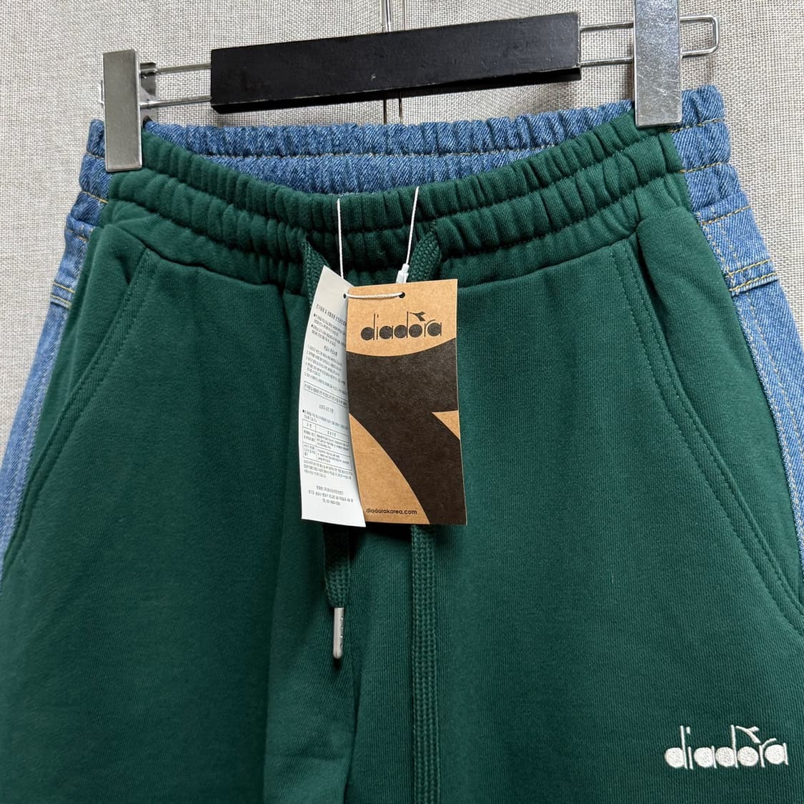 [XS/새상품] 디아도라 그린 데님 레이어드 와이드 밴딩팬츠 바지 상품이미지3