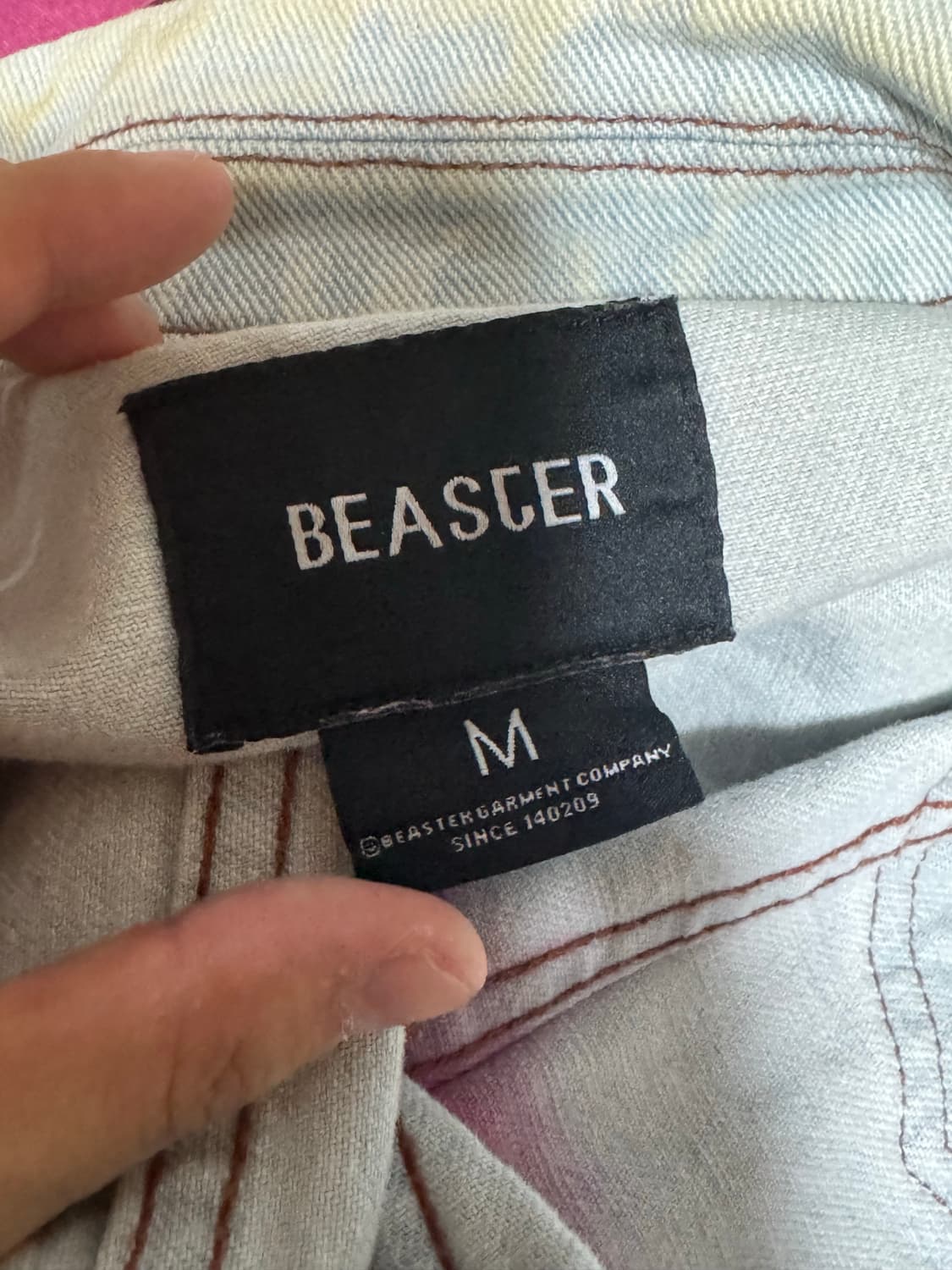Beaster 이모지 고스트 페이스 데님 재킷 상품이미지3