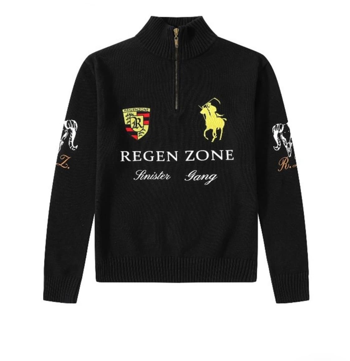 Embroidered Half Zip Polo Long Sleeve to 상품이미지1