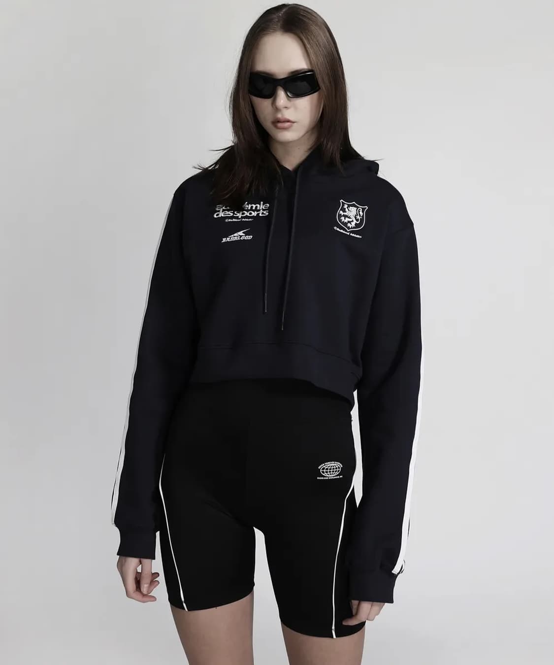 배드블러드 ADS 빈티지 크롭 후드티 네이비 M 상품이미지4