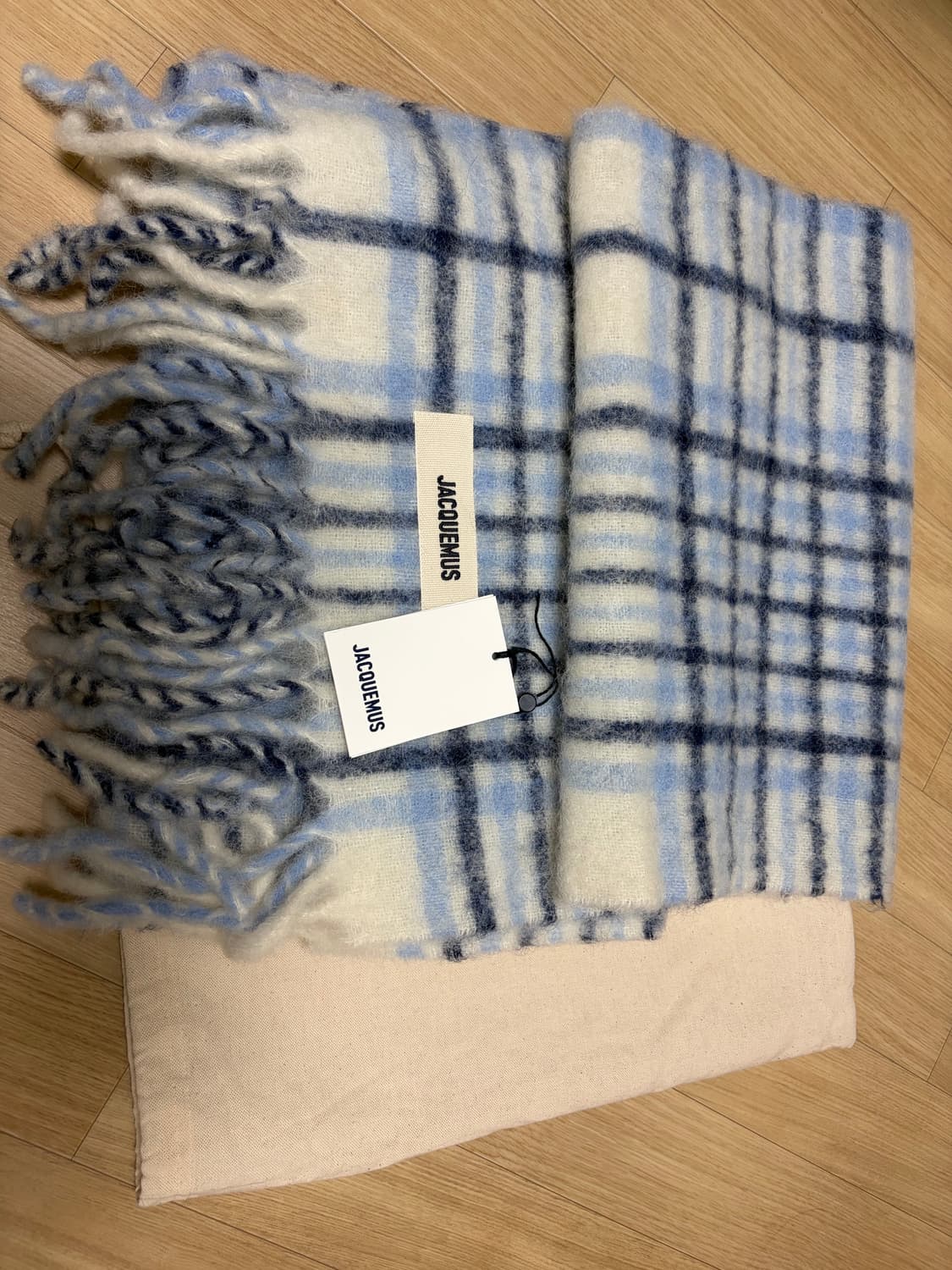 자크뮈스 머플러 레샤페까로 체크 라이트블루 상품이미지1