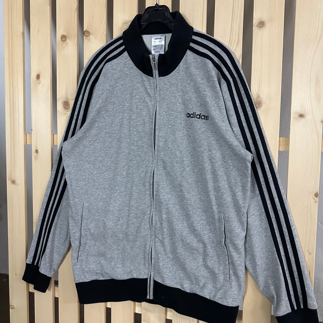 (XL) 아디다스 그레이 코튼 집업 져지 트랙탑 상품이미지2