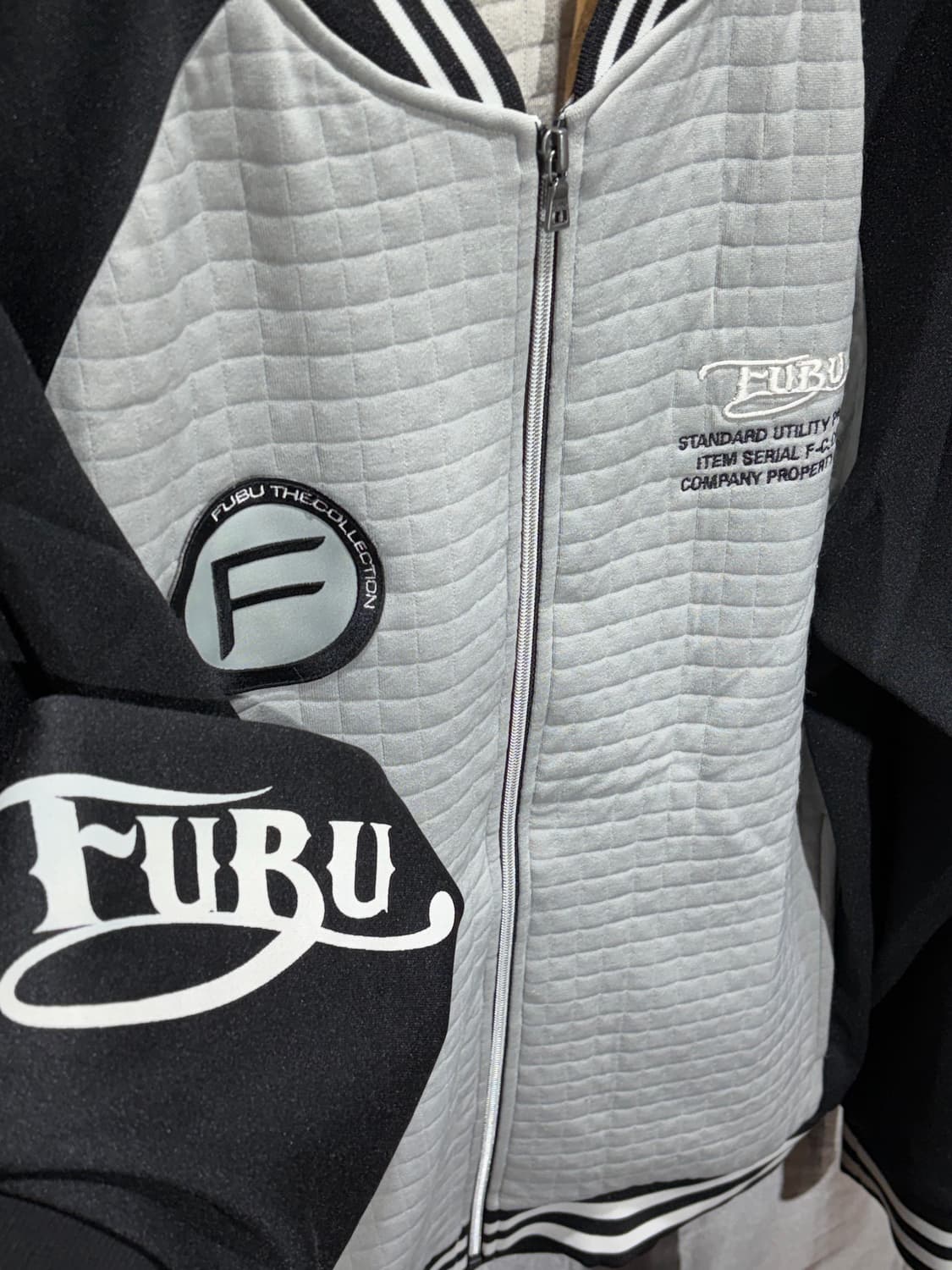 XL 푸부 퀼팅 패턴 트랙 블루종 상품이미지5