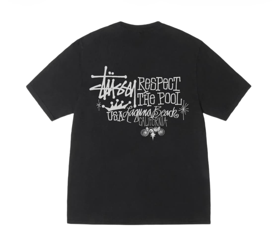스투시 리스펙트 더 풀 티셔츠 피그먼트 다이드 블랙 상품이미지1