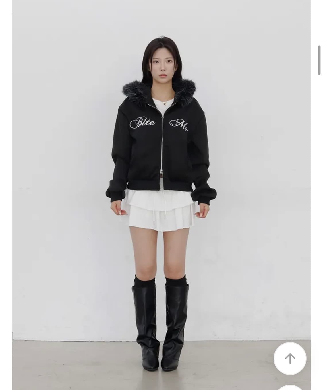 블랙 레더 폴딩 부츠 상품이미지2