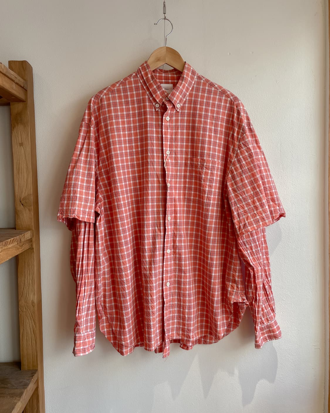 네임 레이어드 체크 셔츠 상품이미지1