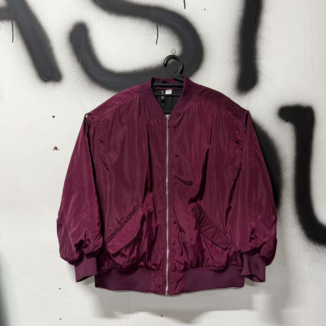 H&M 마룬 Ma-1 루즈핏 플라이트 자켓 상품이미지1