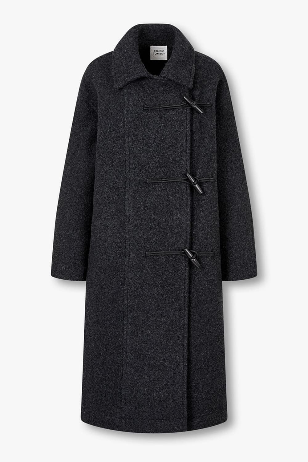 스튜디오톰보이 사이드 토글 코트 25FW 차콜 상품이미지2